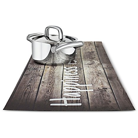 Trivetrunner :Decorative Trivet and Kitchen Table Runners Handles Heat Up to 300F, Anti Slip, Hand Washable, and Convenient for Hot Dishes and Pots,Hand Washable (wood rustic)