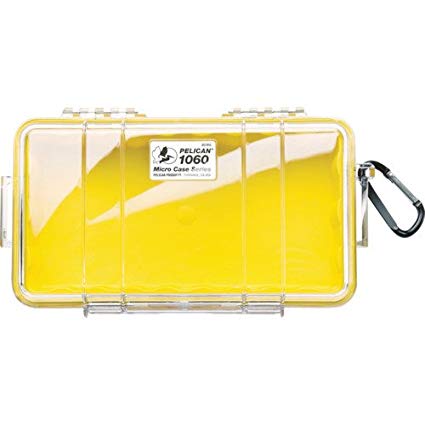 Waterproof Case | Pelican 1060 Micro Case - for iPhone, Cell Phone, GoPro, Camera, and More (Yellow/Clear)