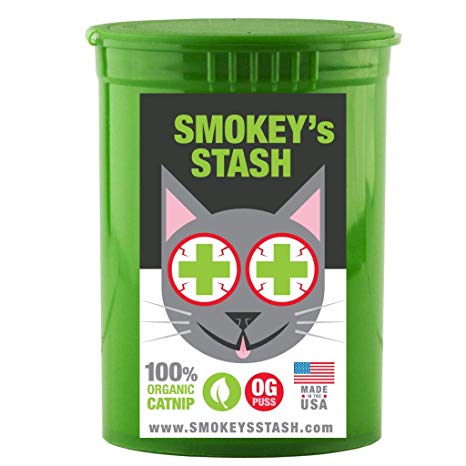Organic catnip by Smokey's Stash | OG puss | cat weed for cats pop top - small