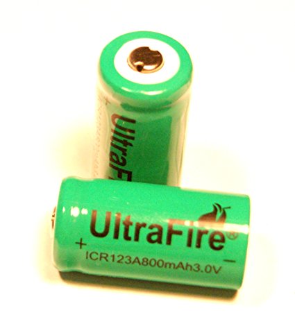 Ultrafire Rechargeable Li-Ion CR123A 16340 3.0V 800mAh Battery (TWO BATTERIES)