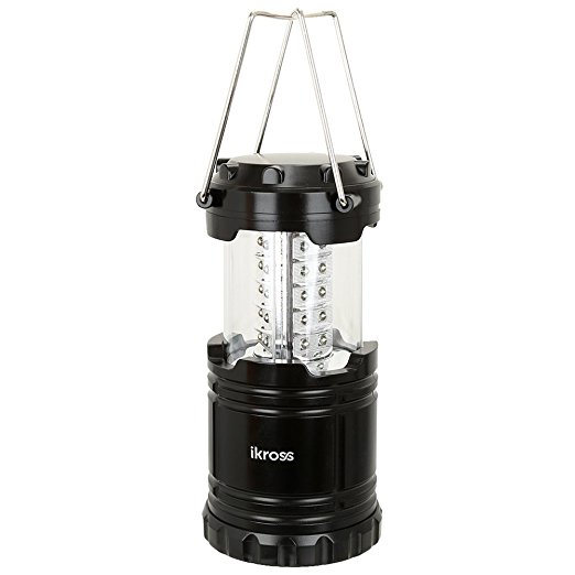 30 LED Lantern - iKross Collapsible Outdoor Camping Lantern with Bright 60 Lumens output - Black