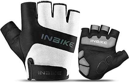 INBIKE 3MM EVA Pad Breathable Fingerless Cycling Gloves Reflective Lightweight Biking Gloves for Men Women