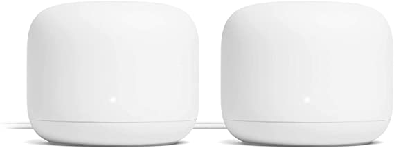 Google Nest WiFi Router Non-Retail Packaging - AC2200 Mesh Wi-Fi 2nd Generation (2-Pack, Snow)