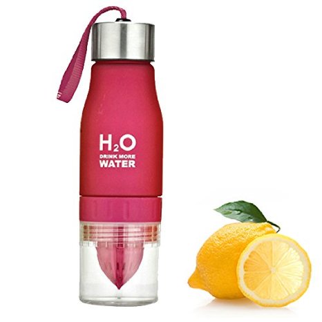 H2o, Portable Fruit Infuser Water Bottle, Features Lemon Squeezer Tumbler Cup w/ Citrus Juicer for Healthy Drinks - Large 650 ML - BPA Free - Flavor Your Water with Real Fruit!