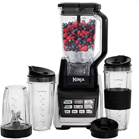 Nutri Ninja Personal and Countertop Blender with 1200-Watt Auto-iQ Base, 72-Ounce Pitcher, and 18, 24, and 32-Ounce Cups with Spout Lids (BL642)