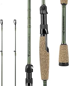 KastKing Spartacus II Fishing Rods - IM6 Graphite Blanks Casting & Spinning Rods, 2-Piece Rods with Extra Tip Section, PTS Power Transition System, KastFlex Technology, Rubber Cork Handle