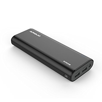 Power Bank,Anguo Power Bank Portable Charger Powerbank Ultra Compact External Battery Charger for iPhone 7 Plus 6s 6 Plus, iPad, Samsung Galaxy, Nexus, HTC and More (Black) (15000mAh)