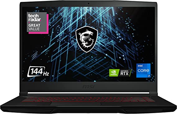 MSI GF63 15.6" 144Hz Gaming Laptop: Intel Core i7-11800H RTX 3050 TI 16GB 512GB NVMe SSD Win11 (11UD-260)