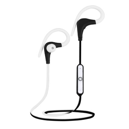 Sport Wireless Earphones, Bluetooth Headphones V4.1 and CVC 6.0 Noise Cancellation, IPX4 Sweatproof In-Ear Sports Earphone With Mic For Running, Workout, Gym (White)