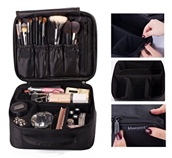 ROWNYEON Makeup Bag Cosmetic Case Travel Organizer / Mini Makeup Train Case 9.8''