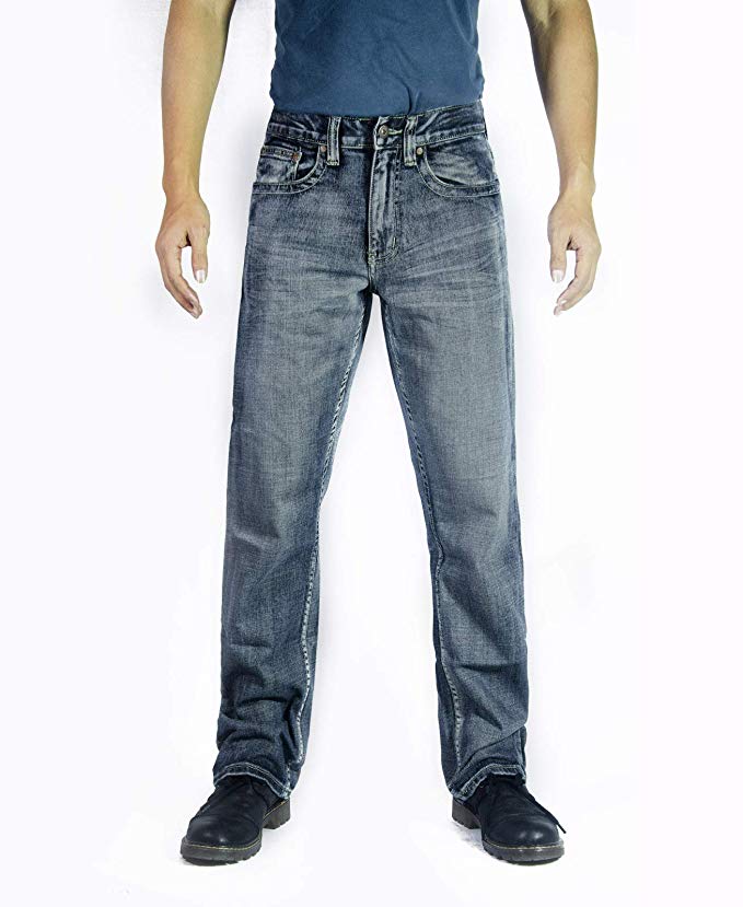 Flypaper Men’s Fashion Bootcut Blue Jeans Regular Fit Mens Work Pants