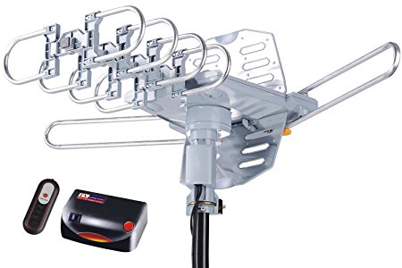 pingbingding HDTV Antenna Amplified Digital Outdoor Antenna--150 Miles Range--360 Degree Rotation Wireless Remote--Snap-On Installation Support 2 TVs