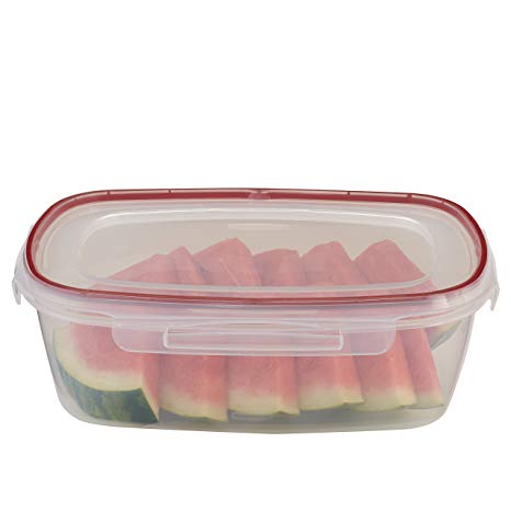 Rubbermaid Lock-Its Rectangular Food Storage Container with Easy Find Lid, 2.5 Gallon, Racer Red 1778083