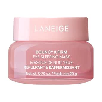 LANEIGE Bouncy & Firm Eye Brightening Sleeping Mask: Peony, Collagen Complex, Depuff, Dark Circle, Hydration, Cooling