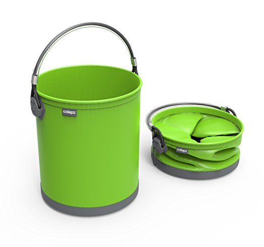 COLOURWAVE Collapsible Water Bucket, 2.6-Gallon, Lime Green