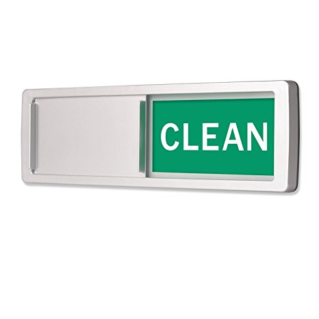 Premium Dishwasher Magnet Clean Dirty Sign, iRush Non-Scratching Backing / Sticky Tab Adhesion, Sliding Indicator Works for Dishwashers, Reminder Tells Whether Dishes Are Clean or Dirty - Silver