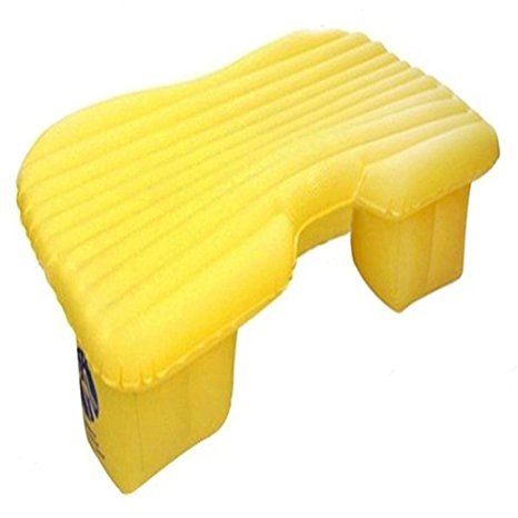 HOMMP Car Travel Inflatable Bed Inflatable Mattress Car Bed for Parent-child or Lover (Yellow Rubber)
