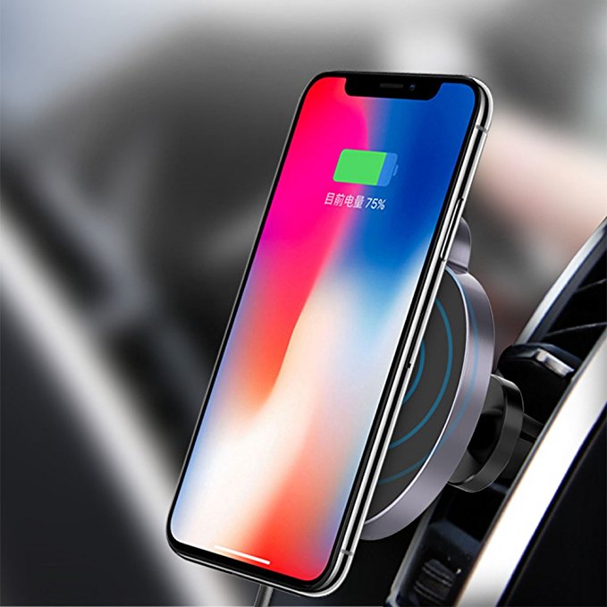 Wireless Car Charger for iPhone X,Airfox Magnetic Fast Wireless Charger Car Mount for QI-Enable Devices
