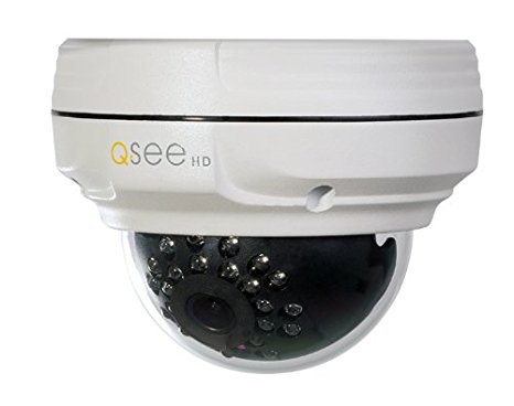 Q-See QTN8042D 1080p HD Fixed Weatherproof IP Dome Camera with 80' Night Vision (White)