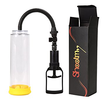 Shootmy Manual Penis Pump Vacuum Pump Air Enlarger Extender for Male Erection with 3 Sized Shrink Rings-Medical Grade Material