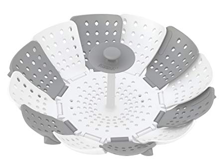 Joseph Joseph 40024 Lotus Plus Folding Non-Scratch Steamer Basket, White