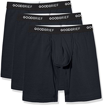 Good Brief Men's 3-Pack Cotton Stretch Long Leg Boxer Briefs