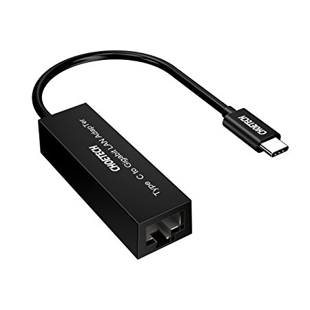 CHOETECH USB 3.1 Type C to 10/100/1000 Gigabit Ethernet LAN Network Adapter (USB-C & Thunderbolt 3 Port Compatible) for The New Macbook, Chromebook Pixel