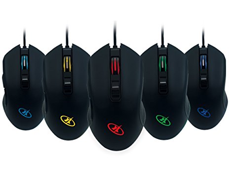 ROSEWILL RGB LED Lighting Wired USB Gaming Mouse, Gaming Mice for Computer / PC / Laptop / Mac Book with 4000 DPI Optical Gaming Sensor and Ergonomic Design with 6 Buttons (NEON M57)