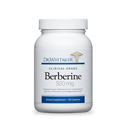 Dr. Whitaker's Berberine 500 mg Supplement for Blood Sugar Support, 90 Capsules (30-Day Supply)