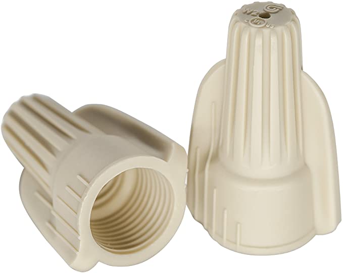 50 PCS Tan Winged Wire Connectors, Easy Twist-On Ribbed Cap - UL Listed and CSA Certified