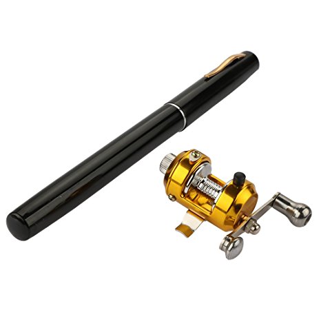 Ice Fly fishing Rod And Reel Combos Kit Set - Aluminum Alloy Pocket Pen Fishing Pole 38'' 53'' 62'' With Baitcasting Reel