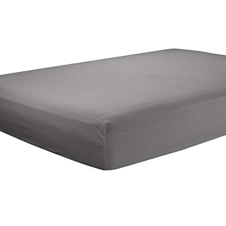 Clara Clark Premier 1800 Collection Single Fitted Sheet, Full (Double), Charcoal Gray