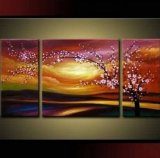 Santin Art - Plum Tree Blossom 100 Hand Painted Abstract Wall Canvas Art Sets Painting for Home Decoration Oil Painting on canvas Modern Art Large Canvas Wall Art 3 Piece Canvas Art Frame Art