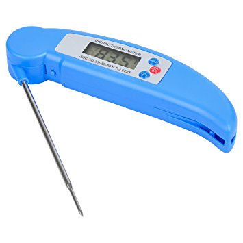 HSS Quick Read Digital Cooking Thermometer with Foldout Probe - Fast Accurate Measurements for Grilling, Baking, and Barbecue