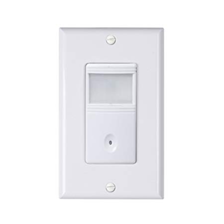 Century In-Wall Motion Sensor Light Switch, PIR Occupancy Sensor, Single-Pole use, Neutral Wire Required, White