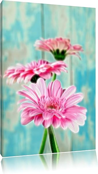gerbera flowers as canvas picture | Size: 120x80 cm | Mural | Art Print | ready covered