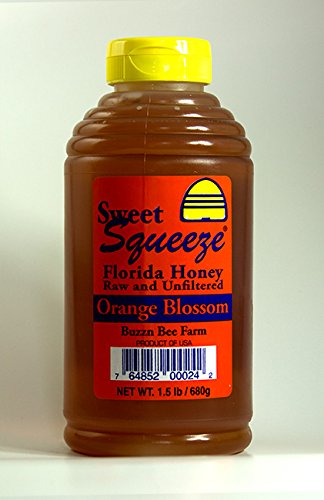 Raw Florida Honey - Orange Blossom - Unpasteurized and Unfiltered - 24oz Cylinder