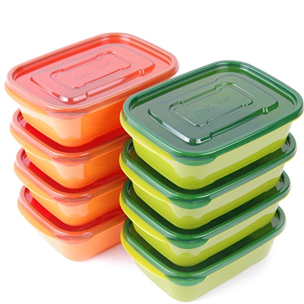 8-PACK Tenby Living Meal Prep Containers with Lids - Stackable Lunch Boxes and Portion Control Food Storage | Leak Resistant, Microwave & Freezer Safe | 30 oz.