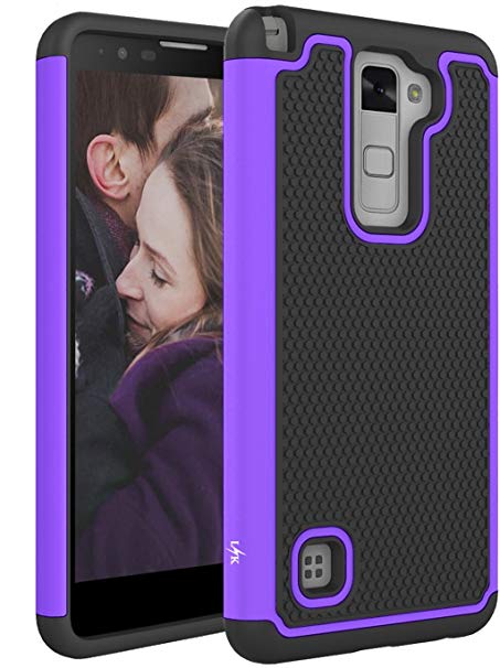 LG Stylo 2 Case, LK [Shock Absorption] Drop Protection Hybrid Dual Layer Armor Defender Protective Case Cover for LG Stylo 2 (Purple)