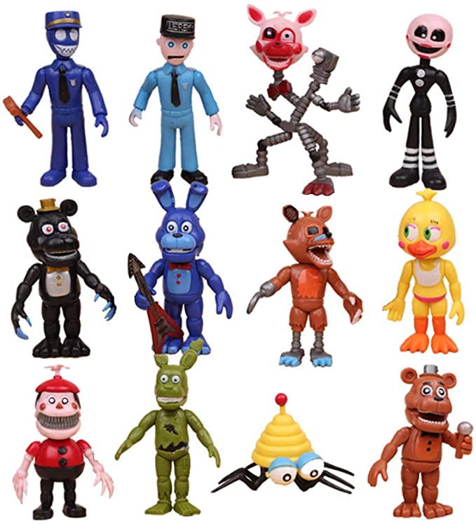 12 pcs Five Nights at Freddy's Toy Set Action Figures Gifts Cake Toppers