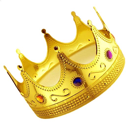 Ifavor123 Gold Plastic Royal King Queen Crown (1)