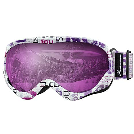 OutdoorMaster Kids Ski Goggles - Helmet Compatible Snow Goggles Boys & Girls 100% UV Protection