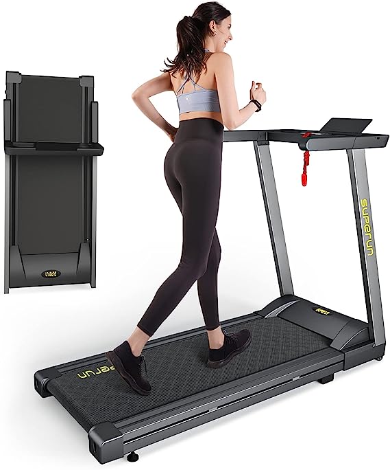 Superun Folding Treadmills for Home, 3HP Treadmill with LED for Walking & Running, Portable Treadmill with Bluetooth Connectivity APP