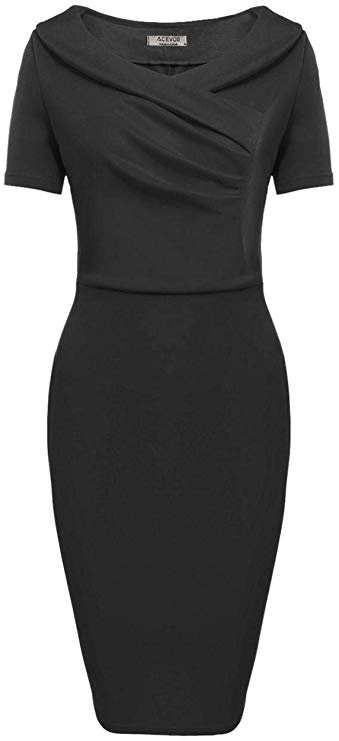 Zeagoo Women's Short Sleeve Pencil Dresses Formal Stretchy Party Business Dress