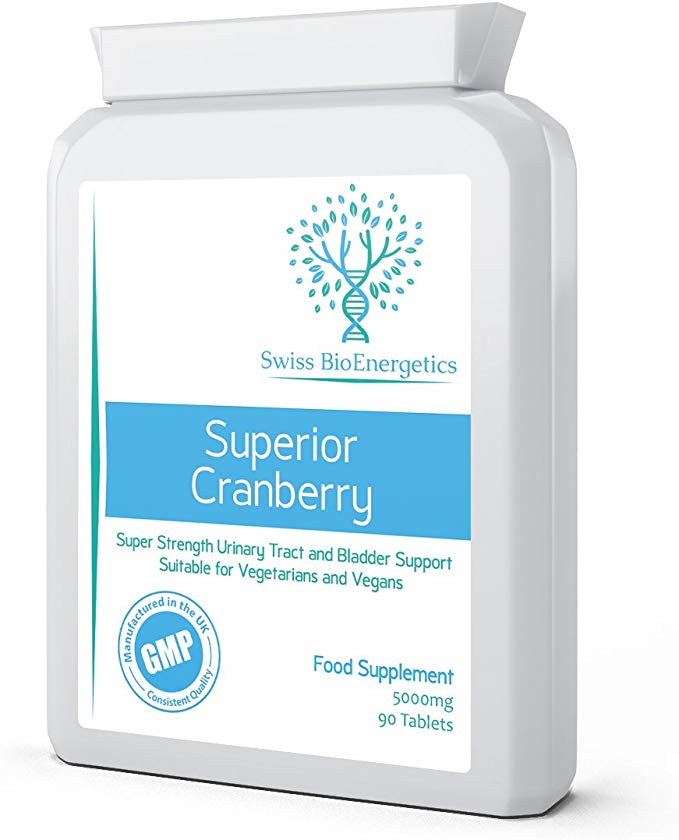 Cranberry - 5000mg 90 Tablets - Superior Natural High Strength Cranberry Extract - Urinary Tract Bladder and Kidney Support