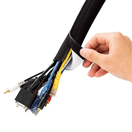 Neoprene Adjustable Cable Management Sleeves for TV/Computer 118" Velcro Cord Management Sleeves