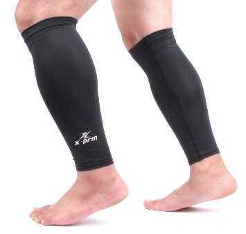Xprin Calf Compression Sleeve Sports Unisex Leg Ankle Sun Protection One Pair