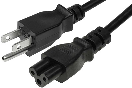 SF Cable Universal 1 feet 3-Slot Notebook AC Power Cord IEC320 C5 to NEMA 5-15P