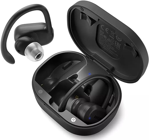 PHILIPS Wireless Earbuds Bluetooth, Self-Cleaning UV Ear Buds for Small, Medium and Big Ears, Waterproof Sport Earphones with Detachable Hooks