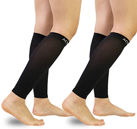 Calf Compression Sleeves for Women & Men Leg Compression Socks for Runners, Shin Splint, Recovery from Injury & Pain Relief